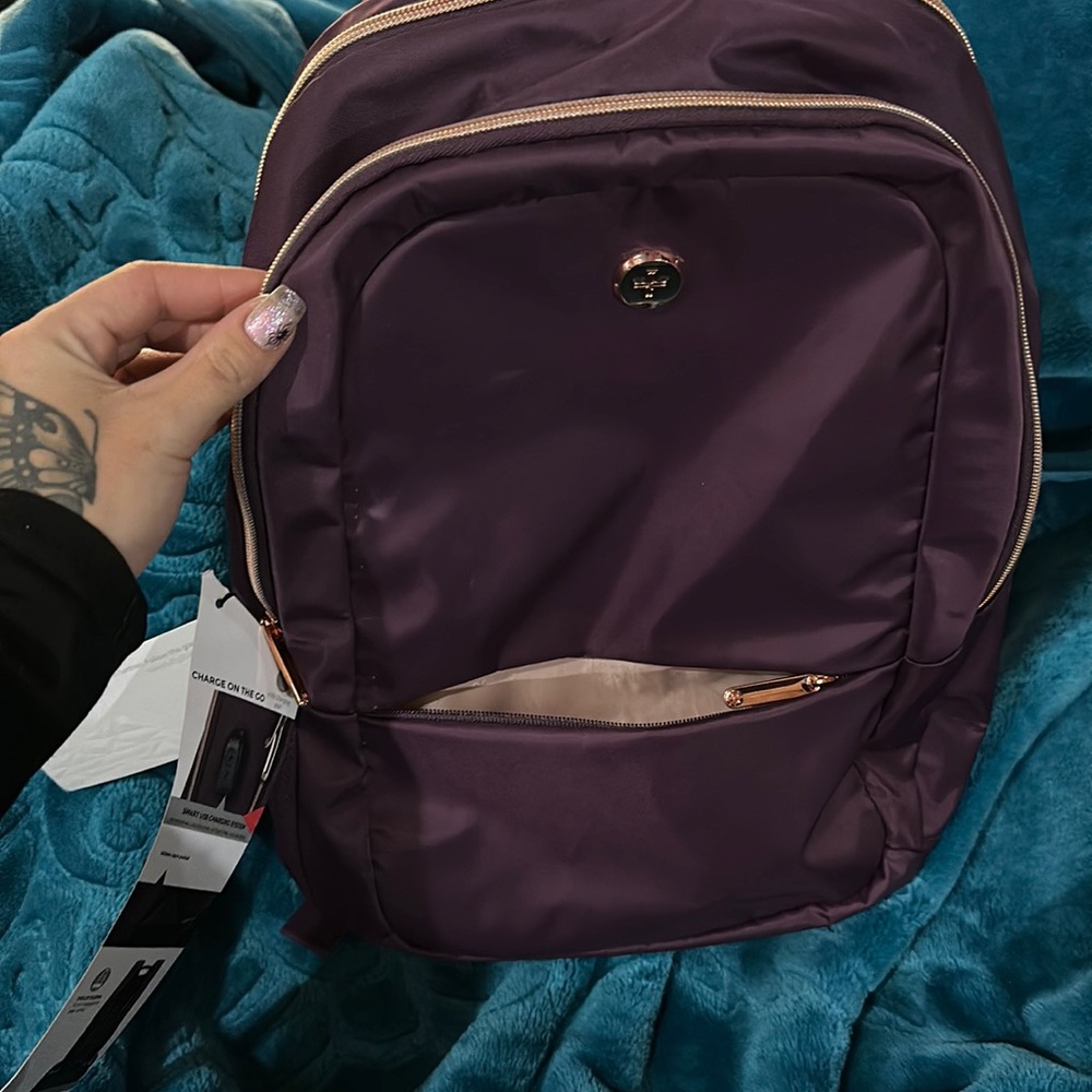 Swiss digital purple remi laptop backpack usb port